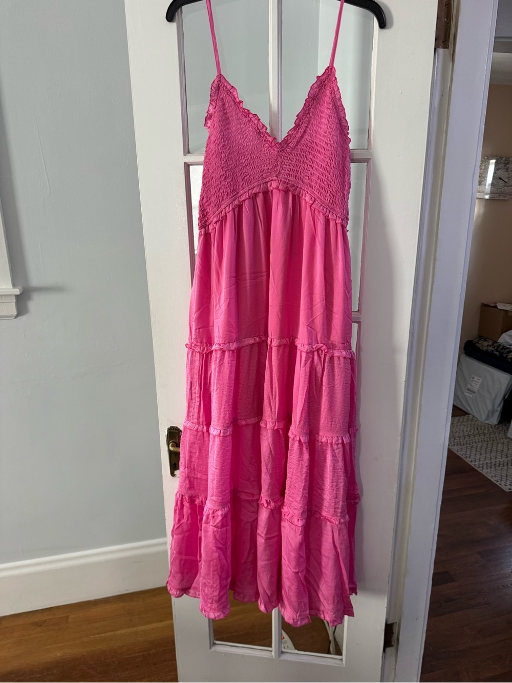 NWT! In Bloom Flamingo Tiered Pink Flowy Dress